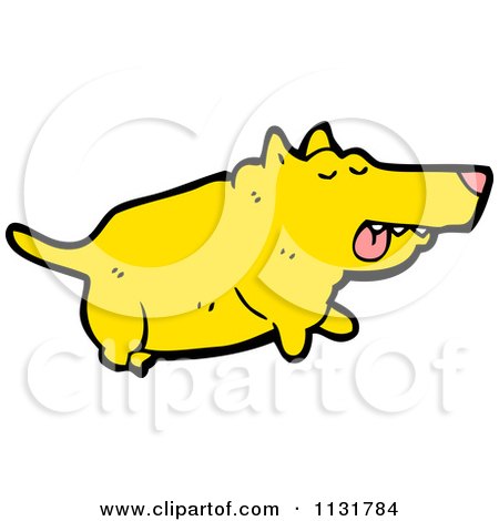 Cartoon Of A Fat Yellow - Royalty Free Vector Clipart by lineartestpilot