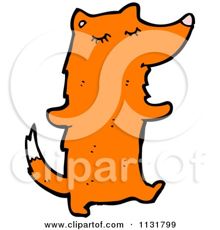 Cartoon Of A Fox - Royalty Free Vector Clipart by lineartestpilot