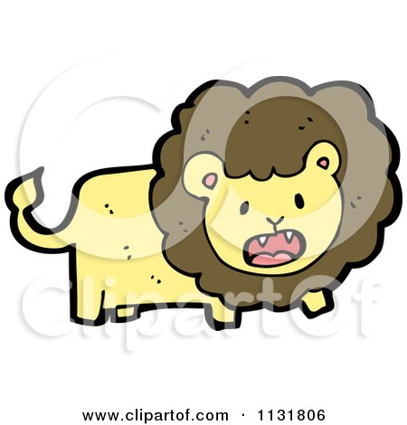 Cartoon Of A Wild Lion 3 - Royalty Free Vector Clipart by lineartestpilot