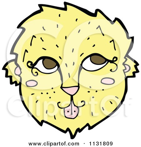 Cartoon Of A Wild Lioness Face 1 - Royalty Free Vector Clipart by lineartestpilot