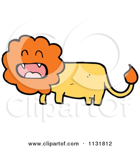 Cartoon Of A Wild Male Lion 8 - Royalty Free Vector Clipart by lineartestpilot