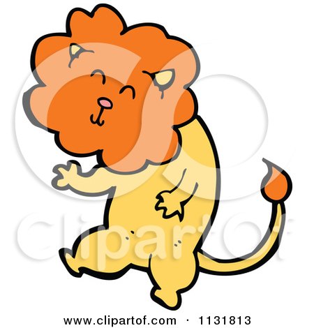 Cartoon Of A Wild Male Lion 9 - Royalty Free Vector Clipart by lineartestpilot