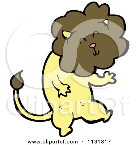 Cartoon Of A Wild Male Lion 5 - Royalty Free Vector Clipart by lineartestpilot