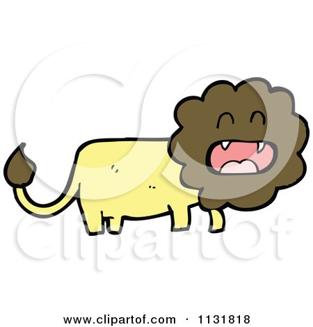 Cartoon Of A Wild Male Lion 4 - Royalty Free Vector Clipart by lineartestpilot