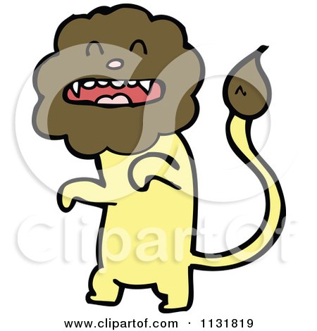 Cartoon Of A Wild Male Lion 1 - Royalty Free Vector Clipart by lineartestpilot