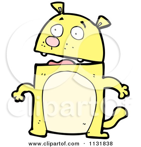 Cartoon Of A Yellow Dog - Royalty Free Vector Clipart by lineartestpilot