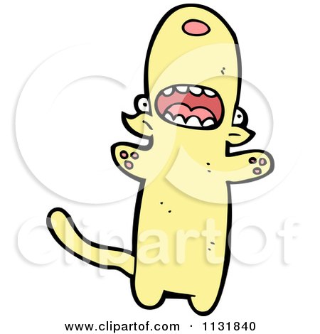 Cartoon Of A Yellow Dog - Royalty Free Vector Clipart by lineartestpilot