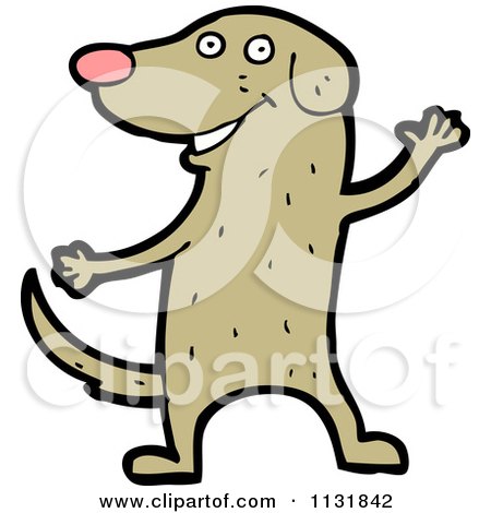 Cartoon Of A Dog - Royalty Free Vector Clipart by lineartestpilot