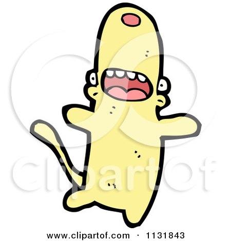 Cartoon Of A Yellow Dog - Royalty Free Vector Clipart by lineartestpilot