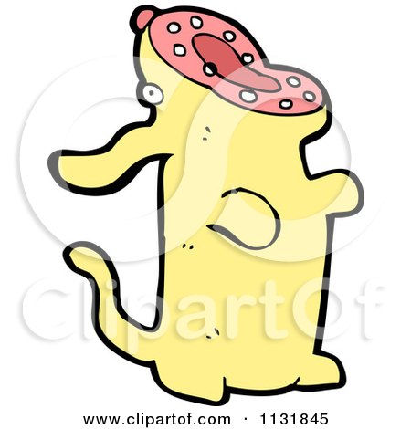 Cartoon Of A Yellow Dog - Royalty Free Vector Clipart by lineartestpilot