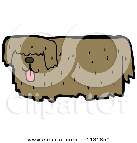 Cartoon Of A Brown Dog 11 - Royalty Free Vector Clipart by lineartestpilot