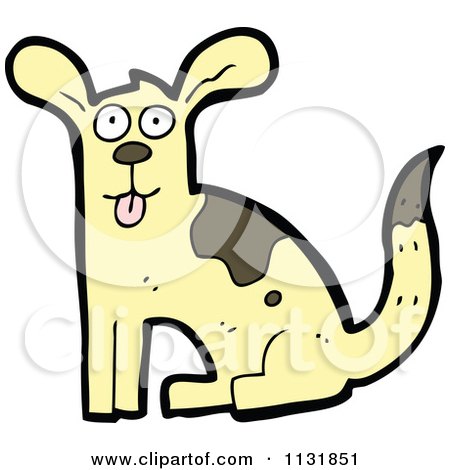 Cartoon Of A Yellow Dog 6 - Royalty Free Vector Clipart by lineartestpilot