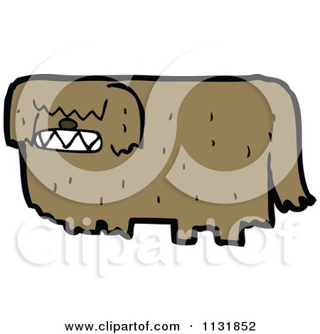 Cartoon Of A Brown Dog 10 - Royalty Free Vector Clipart by lineartestpilot