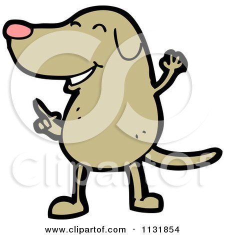 Cartoon Of A Dog - Royalty Free Vector Clipart by lineartestpilot