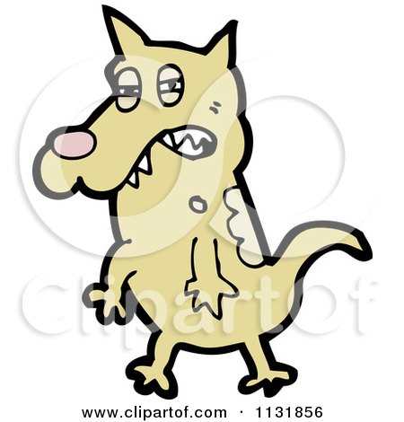 Cartoon Of A Brown Dog 1 - Royalty Free Vector Clipart by lineartestpilot