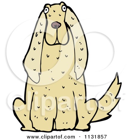 Cartoon Of A Brown Dog 12 - Royalty Free Vector Clipart by lineartestpilot