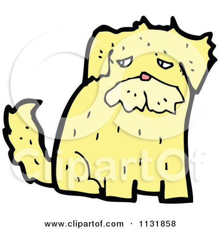 Cartoon Of A Yellow Dog 7 - Royalty Free Vector Clipart by lineartestpilot