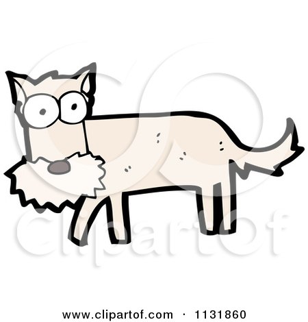 Cartoon Of A Yellow Dog 16 - Royalty Free Vector Clipart by lineartestpilot