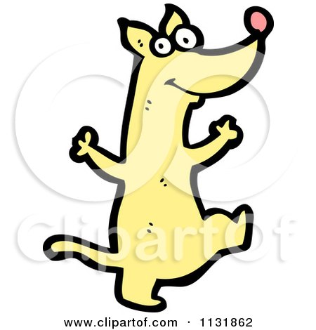 Cartoon Of A Yellow Dog 2 - Royalty Free Vector Clipart by lineartestpilot