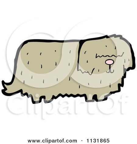 Cartoon Of A Brown Dog 1 - Royalty Free Vector Clipart by lineartestpilot