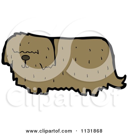 Cartoon Of A Brown Dog 9 - Royalty Free Vector Clipart by lineartestpilot