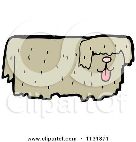 Cartoon Of A Brown Dog 6 - Royalty Free Vector Clipart by lineartestpilot