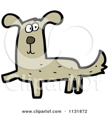 Cartoon Of A Brown Dog 7 - Royalty Free Vector Clipart by lineartestpilot