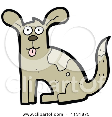 Cartoon Of A Brown Dog 4 - Royalty Free Vector Clipart by lineartestpilot