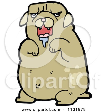 Cartoon Of A Brown Dog 2 - Royalty Free Vector Clipart by lineartestpilot