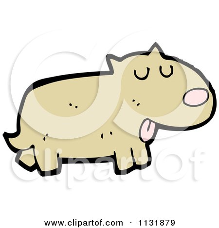 Cartoon Of A Brown Dog 2 - Royalty Free Vector Clipart by lineartestpilot