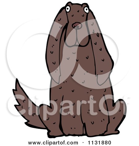 Cartoon Of A Sitting Dog 5 - Royalty Free Vector Clipart by lineartestpilot
