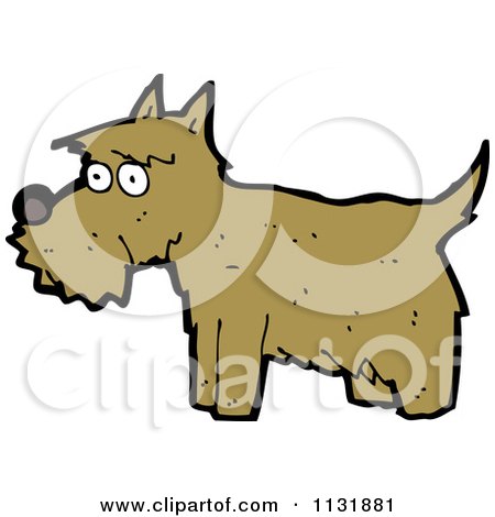 Cartoon Of A Brown Terrier Dog 1 - Royalty Free Vector Clipart by lineartestpilot