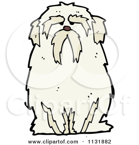 Cartoon Of A Sitting Dog 6 - Royalty Free Vector Clipart by lineartestpilot