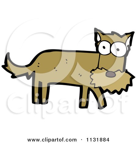 Cartoon Of A Brown Terrier Dog 2 - Royalty Free Vector Clipart by lineartestpilot