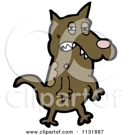 Cartoon Of A Brown Dog 4 - Royalty Free Vector Clipart by lineartestpilot