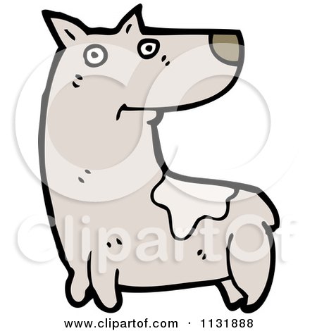 Cartoon Of A Dog - Royalty Free Vector Clipart by lineartestpilot