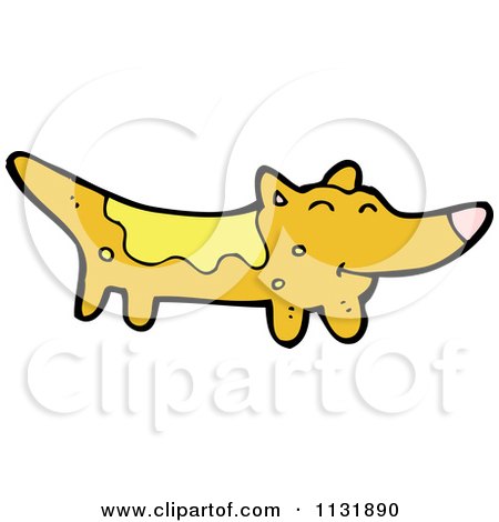 Cartoon Of An Orange Dog - Royalty Free Vector Clipart by lineartestpilot