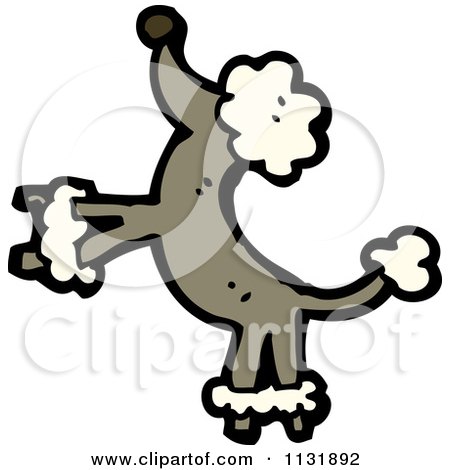 Cartoon Of A Brown Poodle - Royalty Free Vector Clipart by lineartestpilot
