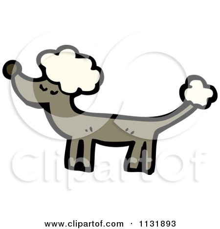 Cartoon Of A Brown Poodle - Royalty Free Vector Clipart by lineartestpilot