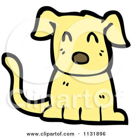 Cartoon Of A Yellow Pooch Dog - Royalty Free Vector Clipart by lineartestpilot