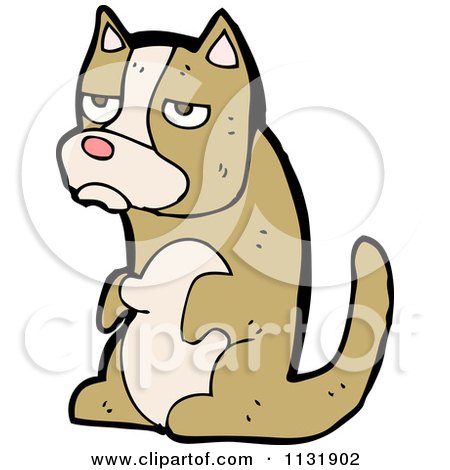 Cartoon Of A Brown Pooch Dog - Royalty Free Vector Clipart by lineartestpilot