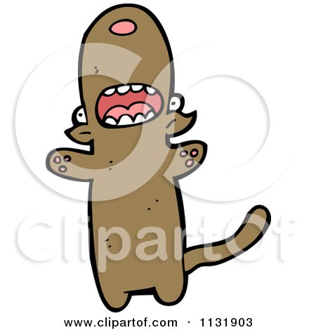 Cartoon Of A Brown Pooch Dog - Royalty Free Vector Clipart by lineartestpilot