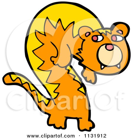 Cartoon Of A Ginger Kitty Cat Or Tiger - Royalty Free Vector Clipart by lineartestpilot