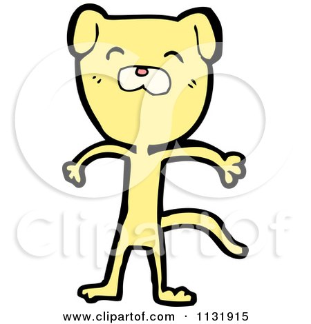 Cartoon Of A Kitty Cat - Royalty Free Vector Clipart by lineartestpilot