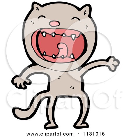 Cartoon Of A Kitty Cat - Royalty Free Vector Clipart by lineartestpilot