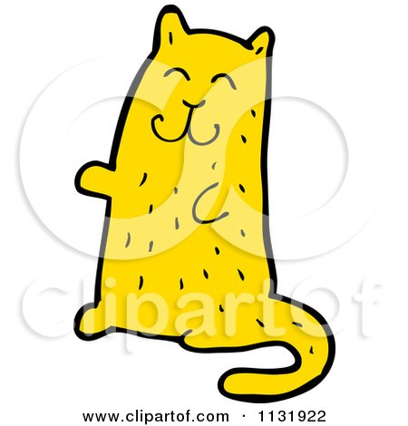 Cartoon Of A Ginger Kitty Cat - Royalty Free Vector Clipart by lineartestpilot