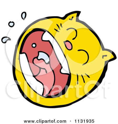 Cartoon Of A Ginger Kitty Cat Face 4 - Royalty Free Vector Clipart by lineartestpilot