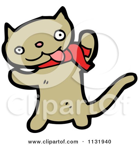 Cartoon Of A Kitty Cat - Royalty Free Vector Clipart by lineartestpilot