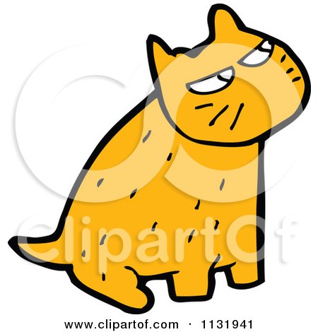 Cartoon Of A Ginger Kitty Cat 7 - Royalty Free Vector Clipart by lineartestpilot