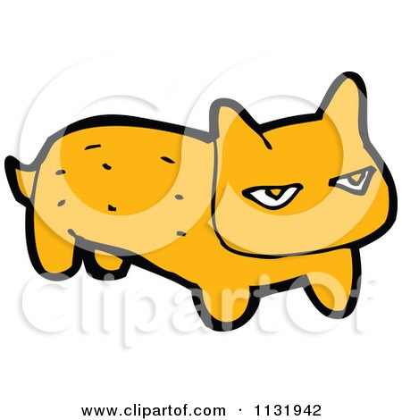Cartoon Of A Ginger Kitty Cat 6 - Royalty Free Vector Clipart by lineartestpilot